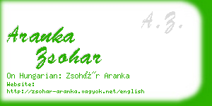 aranka zsohar business card